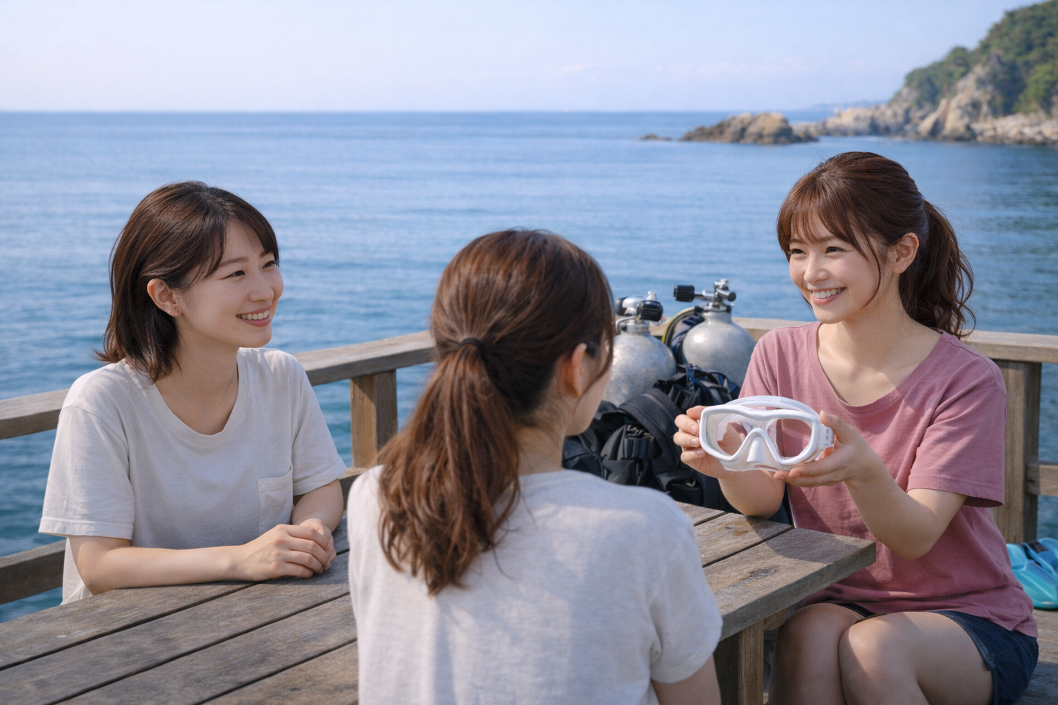 「ダイビングショップ求人 東京 女性スタッフが働く落ち着いた環境のイメージ」