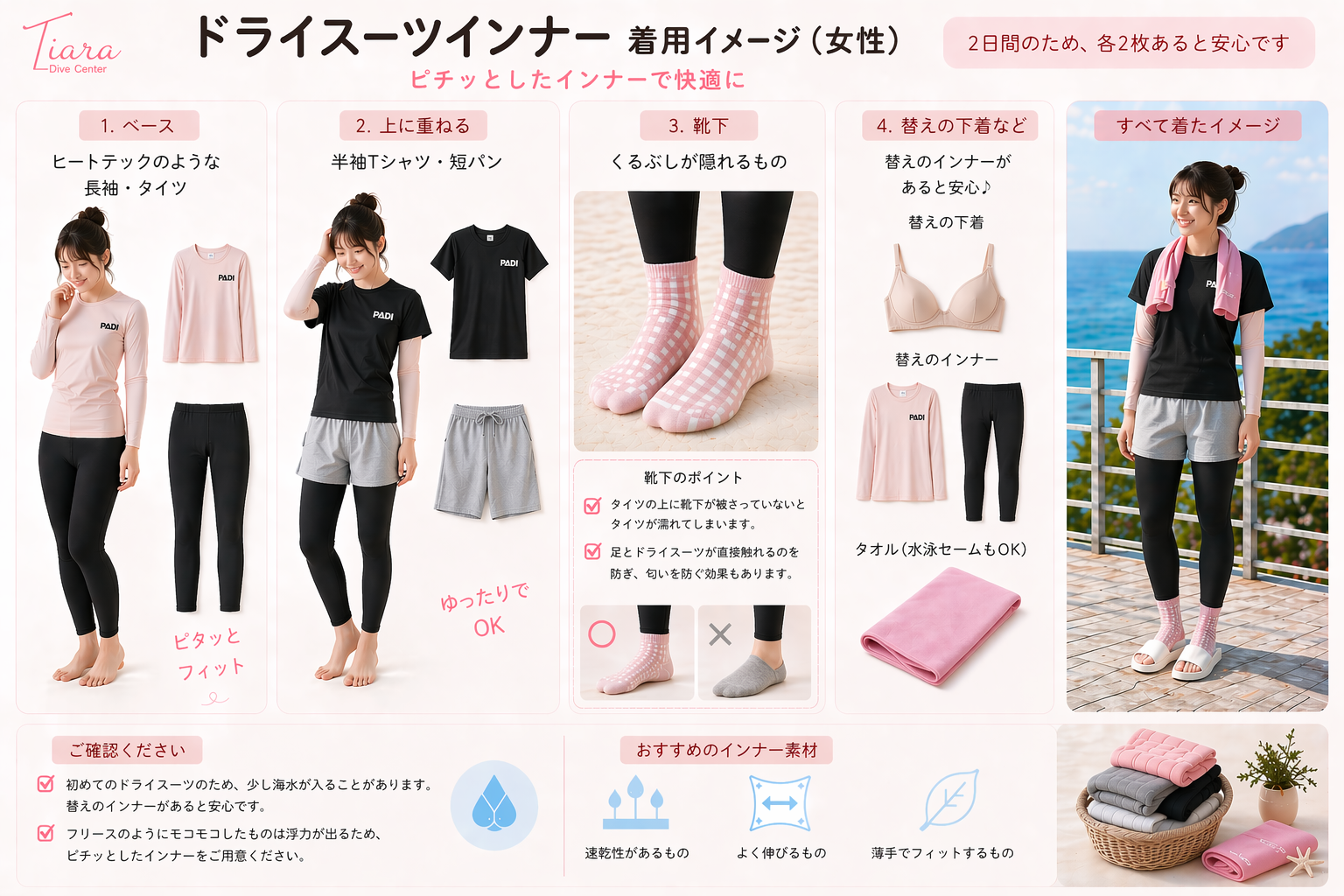 女性ドライスーツインナーイメージ